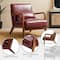 Glitzhome® Mid-Century Faux Leather Accent Chair